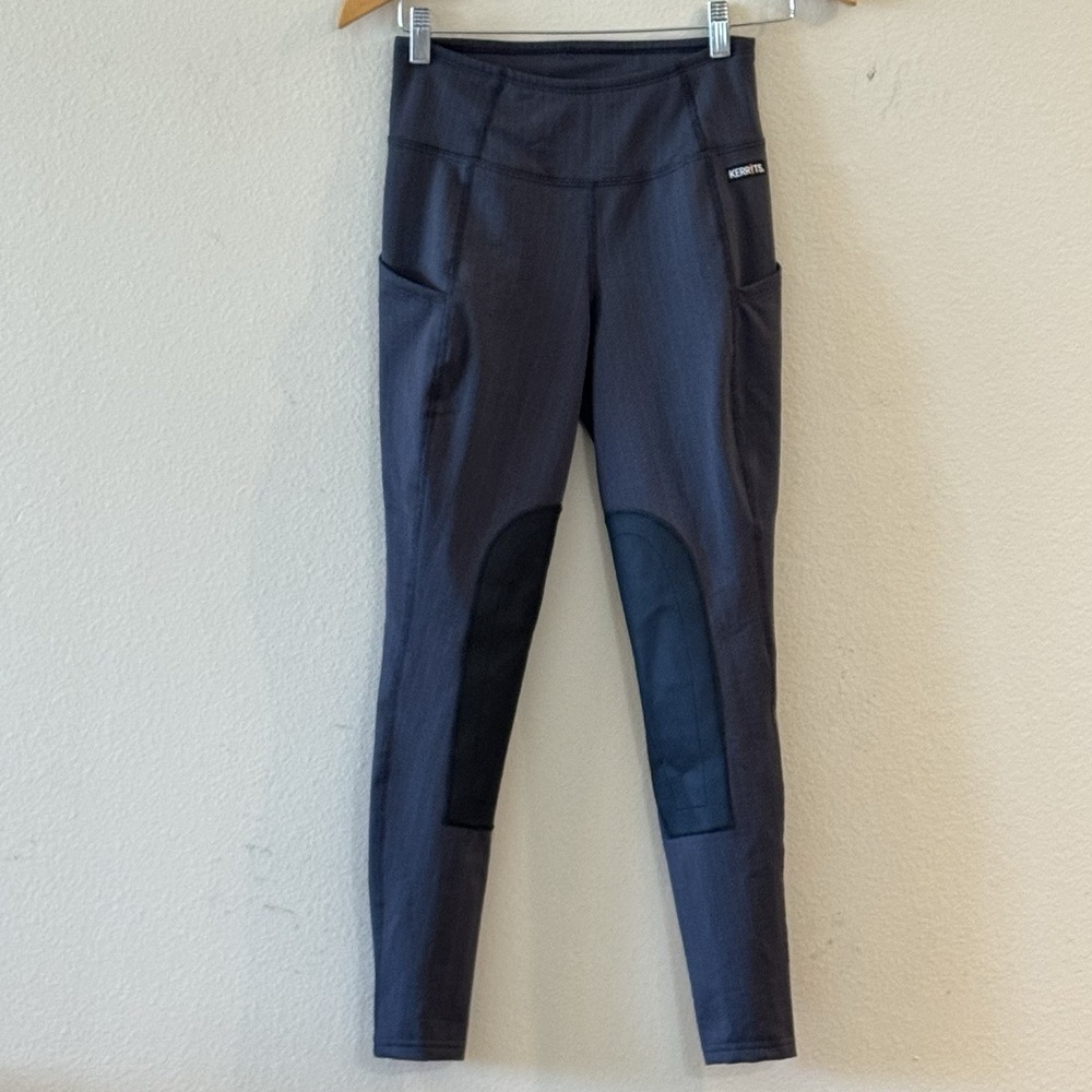 Kerrits XS Fleece Lined Riding Tights Knee Patch Equestrian Pants USA Pockets